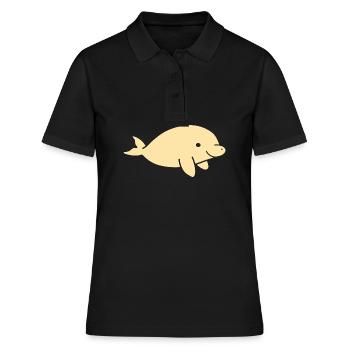 Dugong - Frauen Polo Shirt - Schwarz - Vorne - Ailine (174cm)