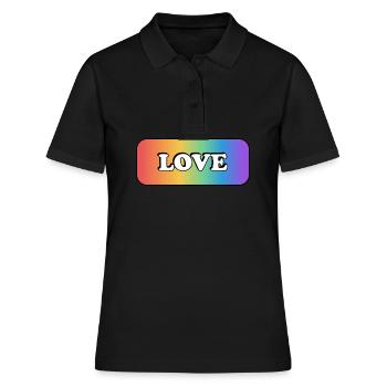 LIEBE Regenbogen LGBT Gay Pride - Frauen Polo Shirt - Schwarz - Vorne - Ailine (174cm)