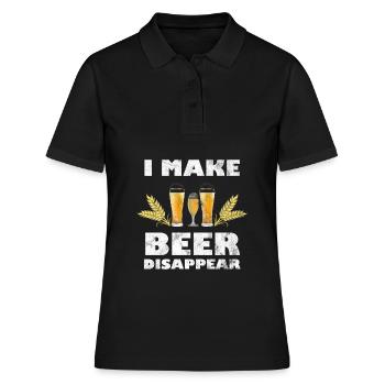 Bière bière drôle dire avec bière - Polo Femme - noir - Devant - Ailine (174cm)