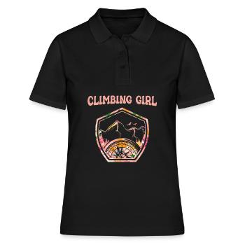 Klettern Bergsport Kletterer - Frauen Polo Shirt - Schwarz - Vorne - Ailine (174cm)