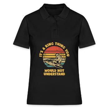 Jetski Jet Ski Motorschlitten - Frauen Polo Shirt - Schwarz - Vorne - Ailine (174cm)