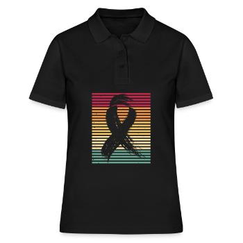 Rétro Cancer du sein Vintage Cancer - Polo Femme - noir - Devant - Ailine (174cm)