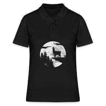 Lama Llama Alpaga - Polo Femme - noir - Devant - Ailine (174cm)