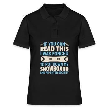 Snowboard Snowboarder Snowboarding - Polo Femme - noir - Devant - Ailine (174cm)