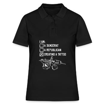 Tatouage Tatouage Art Tatoueur - Polo Femme - noir - Devant - Ailine (174cm)