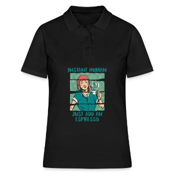 Espresso Kaffee - Frauen Polo Shirt - Schwarz - Vorne - Ailine (174cm)