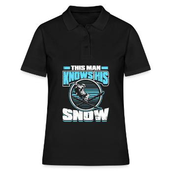 Ski Skifahren Skier - Frauen Polo Shirt - Schwarz - Vorne - Ailine (174cm)
