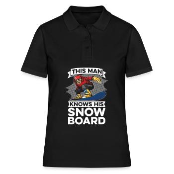Snowboard Snowboarder Snowboarding - Polo Femme - noir - Devant - Ailine (174cm)