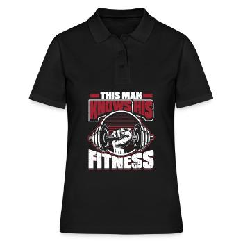 Fitness Training Gym Workout Poids - Polo Femme - noir - Devant - Ailine (174cm)