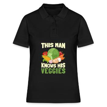 Vegan Veganer - Frauen Polo Shirt - Schwarz - Vorne - Ailine (174cm)