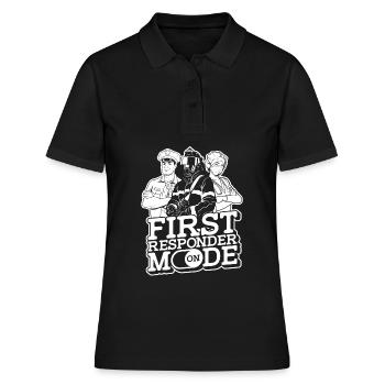 Systemrelevant Sanitäter Notdienst Notfall - Frauen Polo Shirt - Schwarz - Vorne - Ailine (174cm)