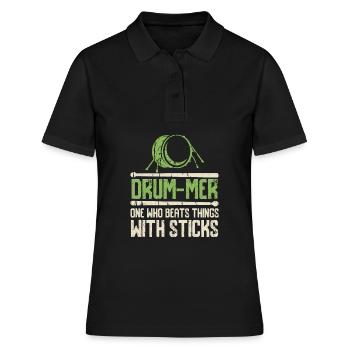 Spielmannszug Fanfarenzug Trommeln Trommler - Frauen Polo Shirt - Schwarz - Vorne - Ailine (174cm)