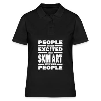 Tatouage Tatouage Art Tatoueur - Polo Femme - noir - Devant - Ailine (174cm)