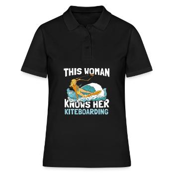 Kitesurfen Kiteboarding Kite Kiten - Frauen Polo Shirt - Schwarz - Vorne - Ailine (174cm)