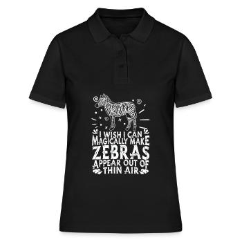 Zebra - Frauen Polo Shirt - Schwarz - Vorne - Ailine (174cm)