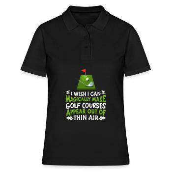 Golf Golfer Golfspieler Golfen Golfplatz - Frauen Polo Shirt - Schwarz - Vorne - Ailine (174cm)