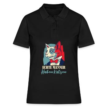 Location de chat Chat Domestique Cat - Polo Femme - noir - Devant - Ailine (174cm)
