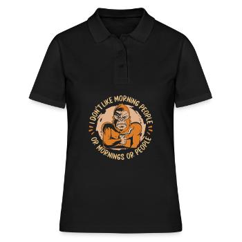 Affe - Frauen Polo Shirt - Schwarz - Vorne - Ailine (174cm)