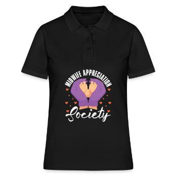 Hebamme Zukünftige Hebamme - Frauen Polo Shirt - Schwarz - Vorne - Ailine (174cm)