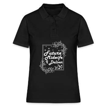 Hebamme Zukünftige Hebamme - Frauen Polo Shirt - Schwarz - Vorne - Ailine (174cm)