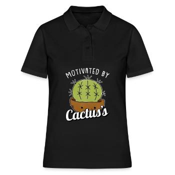 Kaktus Garten Saftig - Frauen Polo Shirt - Schwarz - Vorne - Ailine (174cm)