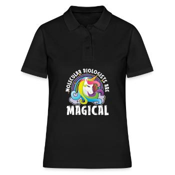 Biologie Biologe Einhorn Molekularbiologe - Frauen Polo Shirt - Schwarz - Vorne - Ailine (174cm)