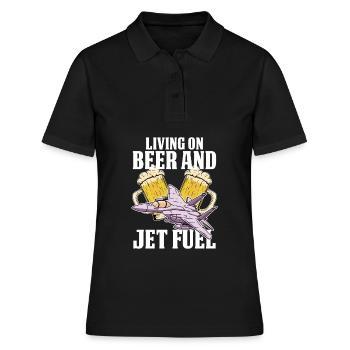 Mécanicien d’avion Jet de bière - Polo Femme - noir - Devant - Ailine (174cm)