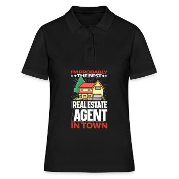 Real Estate Agent Witzig - Women's Polo Shirt - black - Front - Ailine (174cm)
