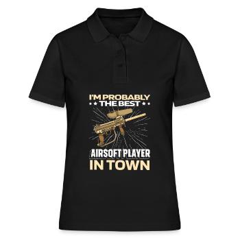 Airsoft drôle - Polo Femme - noir - Devant - Ailine (174cm)