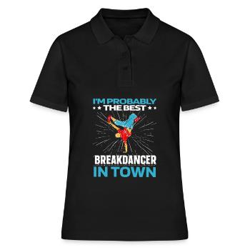 Breakdance Breakdancer Breakdance Drôle - Polo Femme - noir - Devant - Ailine (174cm)