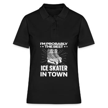 Schlittschuhlaufen Witzig - Frauen Polo Shirt - Schwarz - Vorne - Ailine (174cm)