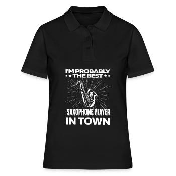 Saxophone Saxophone Funny - Women's Polo Shirt - black - Front - Ailine (174cm)