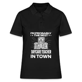Kindergarten teacher Childminder Lustig - Women's Polo Shirt - black - Front - Ailine (174cm)