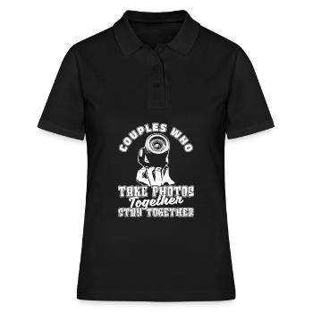 Photographer Photography Camera Couple - Women's Polo Shirt - black - Front - Ailine (174cm)