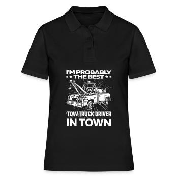 Abschleppdienst Abschlepper Lustig - Frauen Polo Shirt - Schwarz - Vorne - Ailine (174cm)