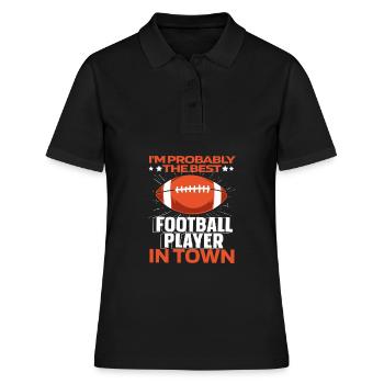 Football américain drôle - Polo Femme - noir - Devant - Ailine (174cm)