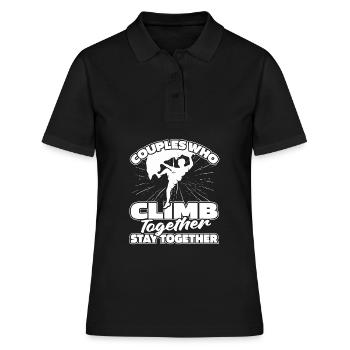 Klettern Kletterer Paar - Frauen Polo Shirt - Schwarz - Vorne - Ailine (174cm)