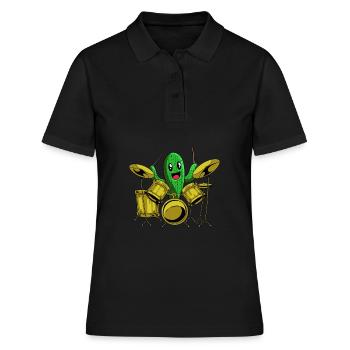 Batterie Batteur Batteur Cactus - Polo Femme - noir - Devant - Ailine (174cm)