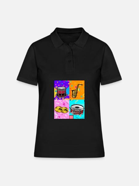 Spielmannszug Batterie Pop Art - Polo Femme - noir