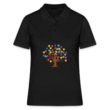 Puzzle autiste autiste - Polo Femme - noir - Devant - Ailine (174cm)
