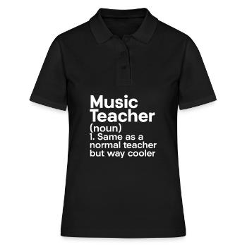 Professeur de musique Professeur de musique - Polo Femme - noir - Devant - Ailine (174cm)