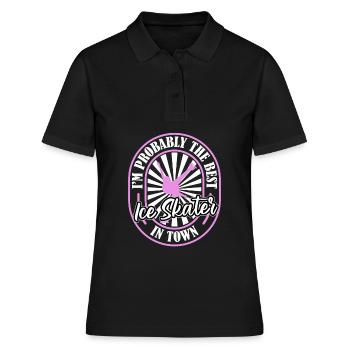 Schlittschuhlaufen Witzig - Frauen Polo Shirt - Schwarz - Vorne - Ailine (174cm)