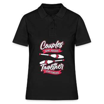 Jonglieren Jongleur Paar - Frauen Polo Shirt - Schwarz - Vorne - Ailine (174cm)