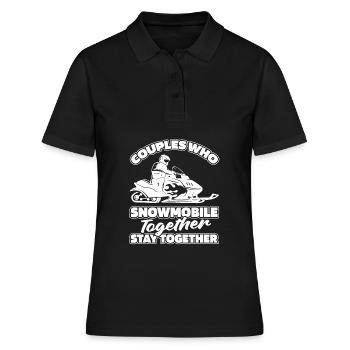 Schneemobil Motorschlitten Paar - Frauen Polo Shirt - Schwarz - Vorne - Ailine (174cm)