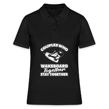 Wakeboard Wakeboarder Paar - Frauen Polo Shirt - Schwarz - Vorne - Ailine (174cm)