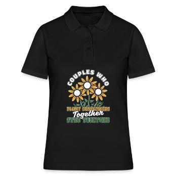 Paire de tournesols - Polo Femme - noir - Devant - Ailine (174cm)