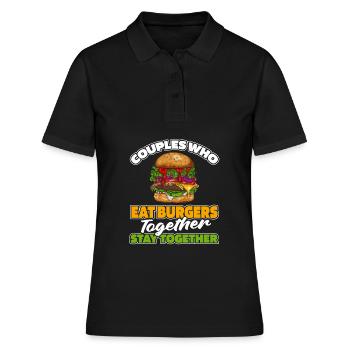 Burger Hamburger Paar - Frauen Polo Shirt - Schwarz - Vorne - Ailine (174cm)