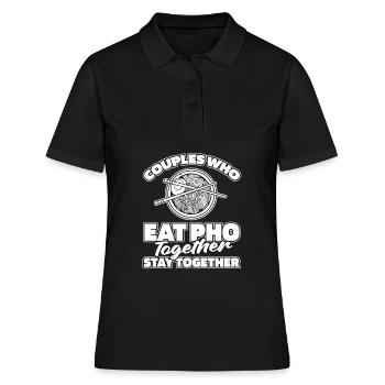 Pho Bowl Paar - Frauen Polo Shirt - Schwarz - Vorne - Ailine (174cm)