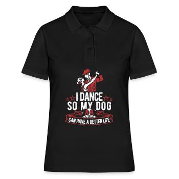 Tanzlehrer Hund - Frauen Polo Shirt - Schwarz - Vorne - Ailine (174cm)