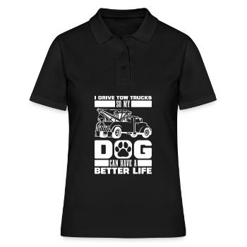 Abschleppdienst Abschlepper Hund - Frauen Polo Shirt - Schwarz - Vorne - Ailine (174cm)